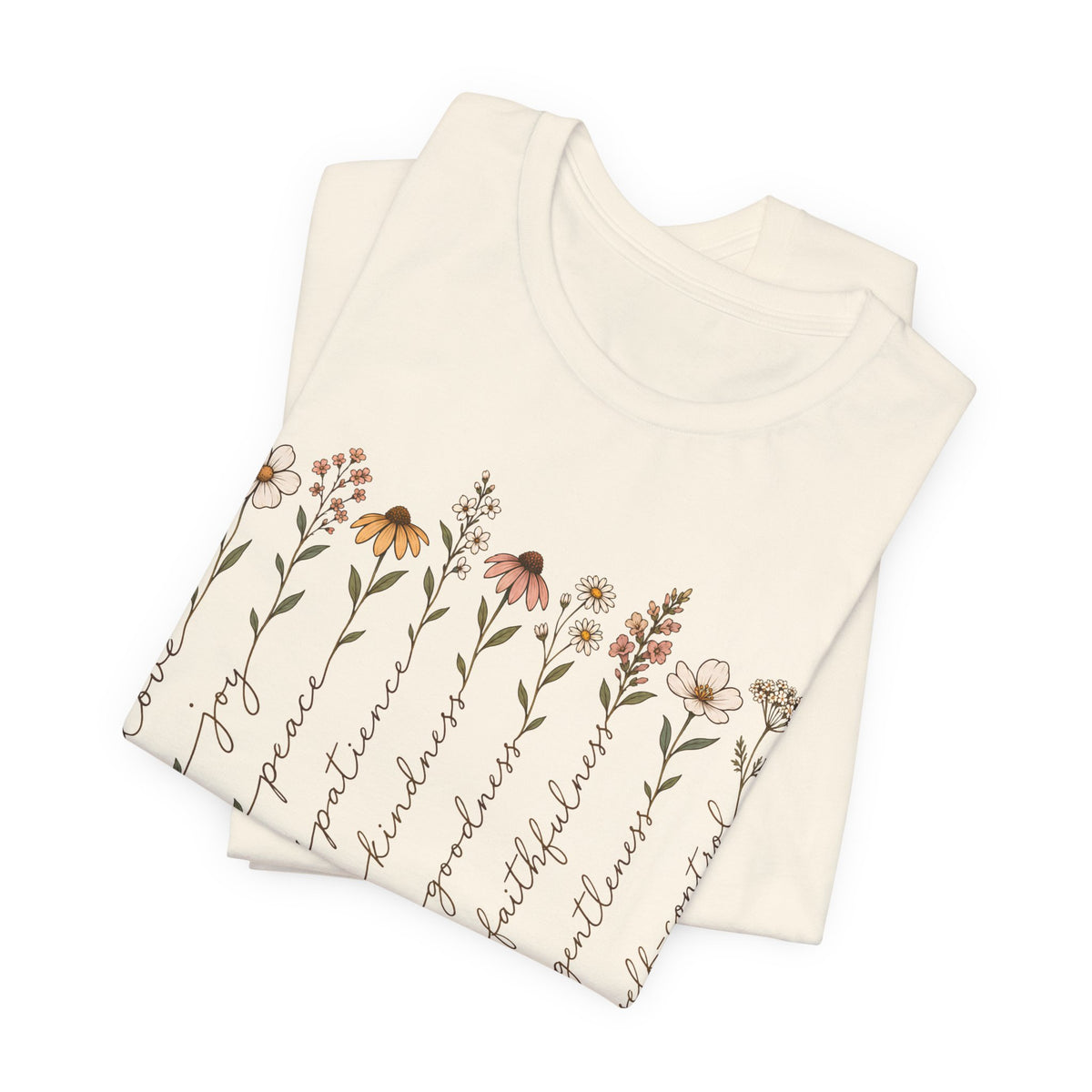 Fruit of the Spirit Floral T-Shirt,  Christian Faith Scripture Tee - 14984