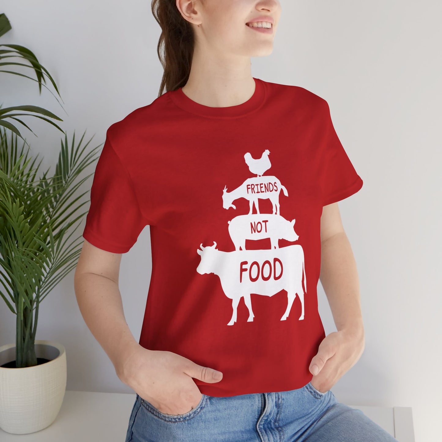 Vegan: Friends Not Food - Unisex Jersey Short Sleeve Tee