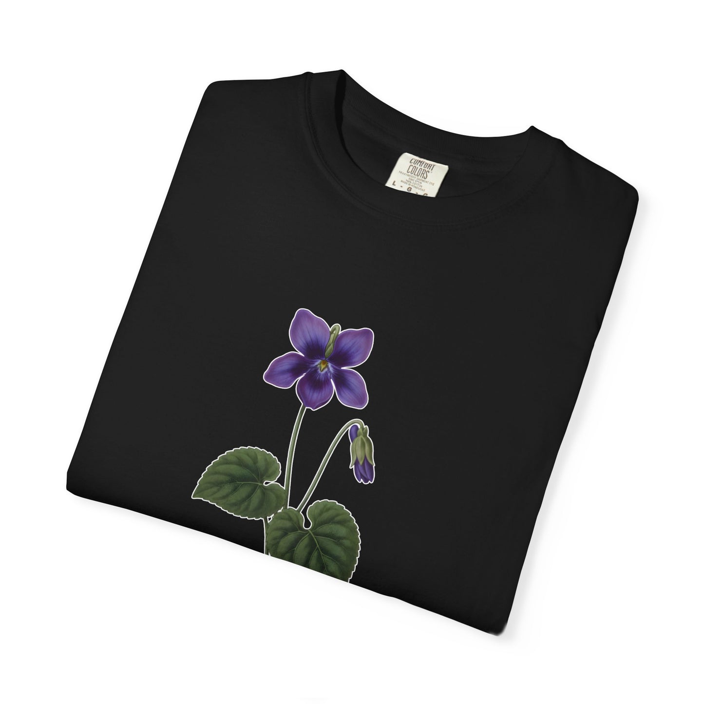 February Birth Flower Violet T-Shirt – Heavyweight Garment-Dyed Tee - 14700