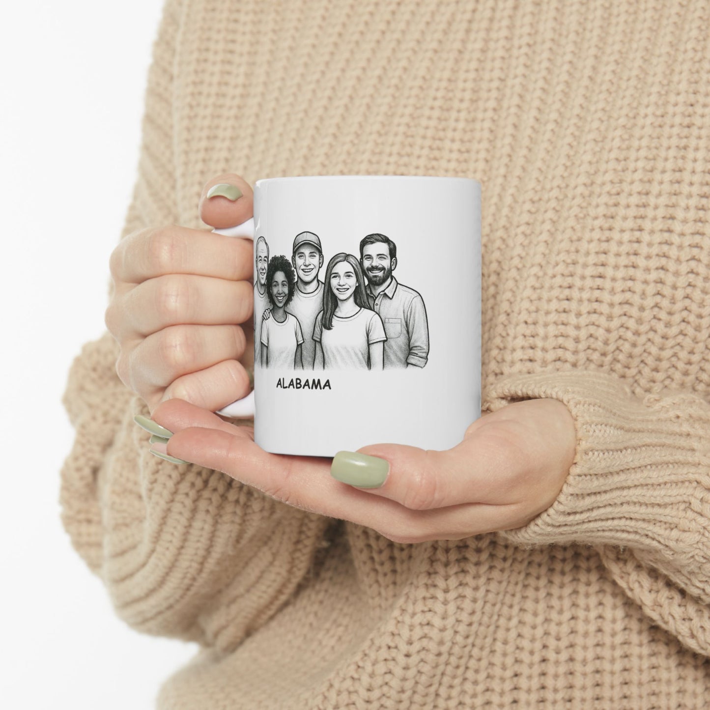 "Alabama: The only place where ‘y’all’ means everyone." Ceramic Mug - 11oz & 15oz - 12802