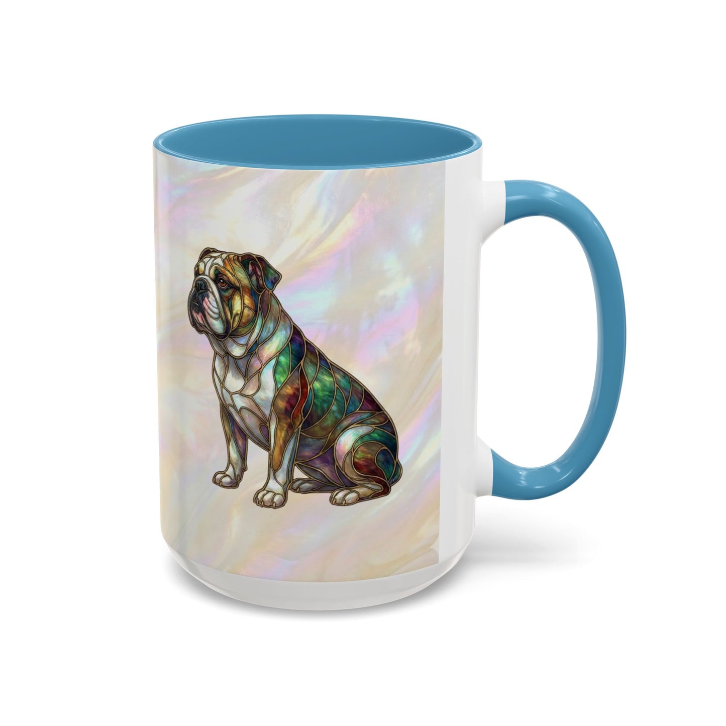 English Bulldog Accent Coffee Mug -Stained Glass Style (11/15oz) - 14630