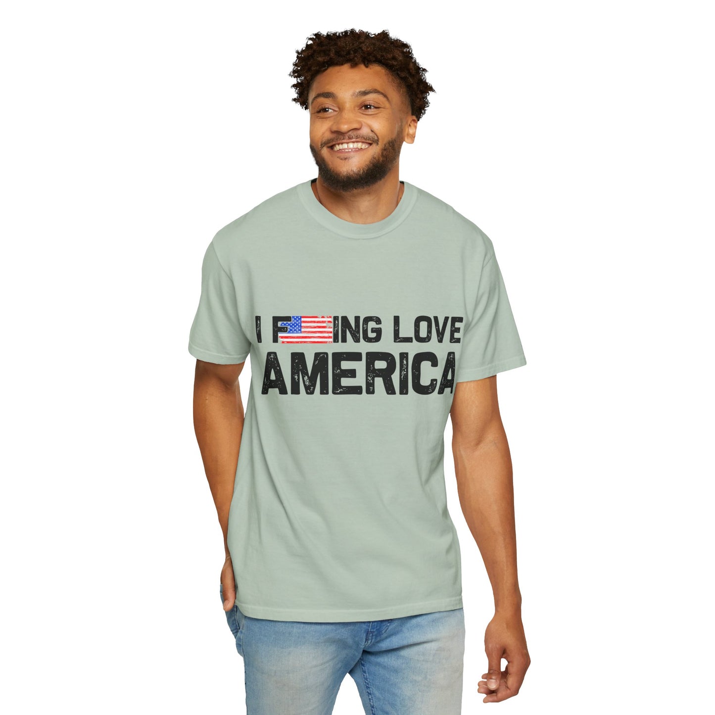 Unisex T-Shirt with Patriotic Love for America, Casual Tee, Independence Day Gift, Love America Shirt, Gift for Patriot - 13654