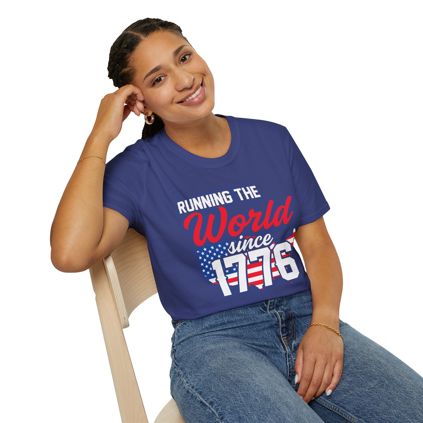 Running the World Since 1776 Unisex T-Shirt | Patriotic Tee, Independence Day Shirt, USA Pride Apparel, American History T-Shirt - 13599