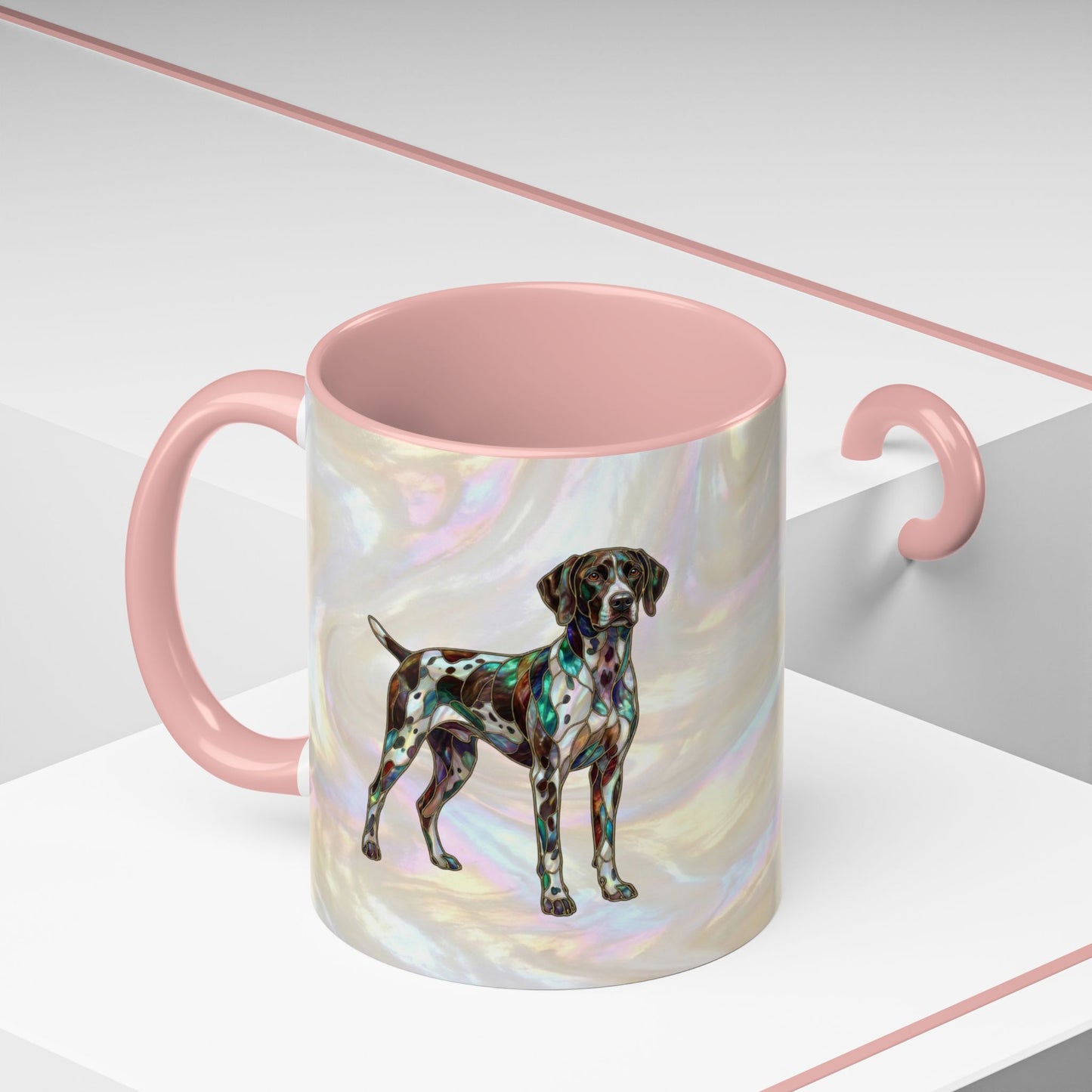 German Shorthaired Pointer Accent Coffee Mug — Stained Glass Design (11/15oz) - 14634