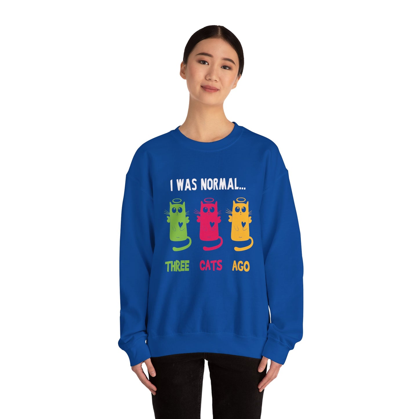 I Was Normal Three Cats Ago - Unisex Heavy Blend™ Crewneck Sweatshirt