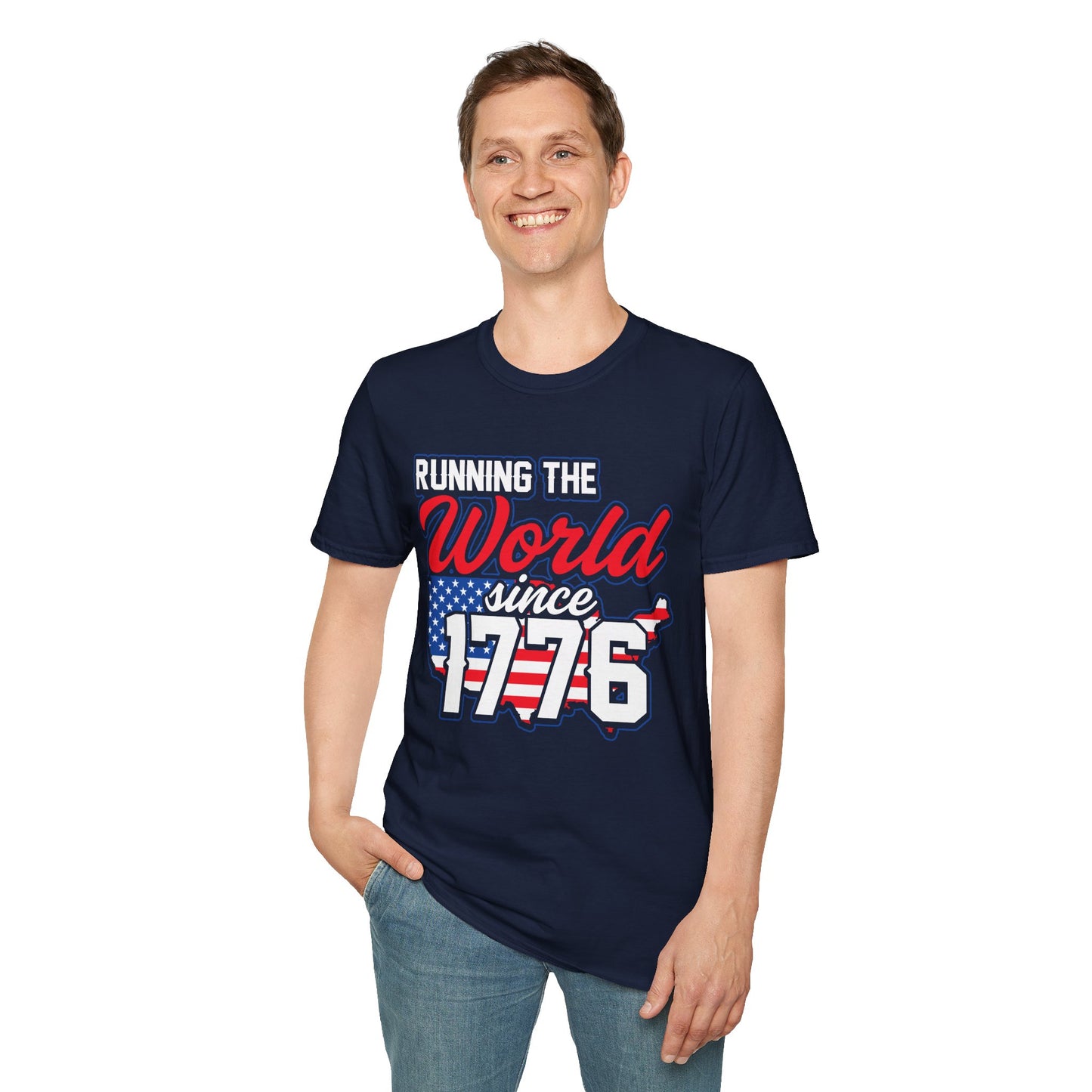 Running the World Since 1776 Unisex T-Shirt | Patriotic Tee, Independence Day Shirt, USA Pride Apparel, American History T-Shirt - 13599