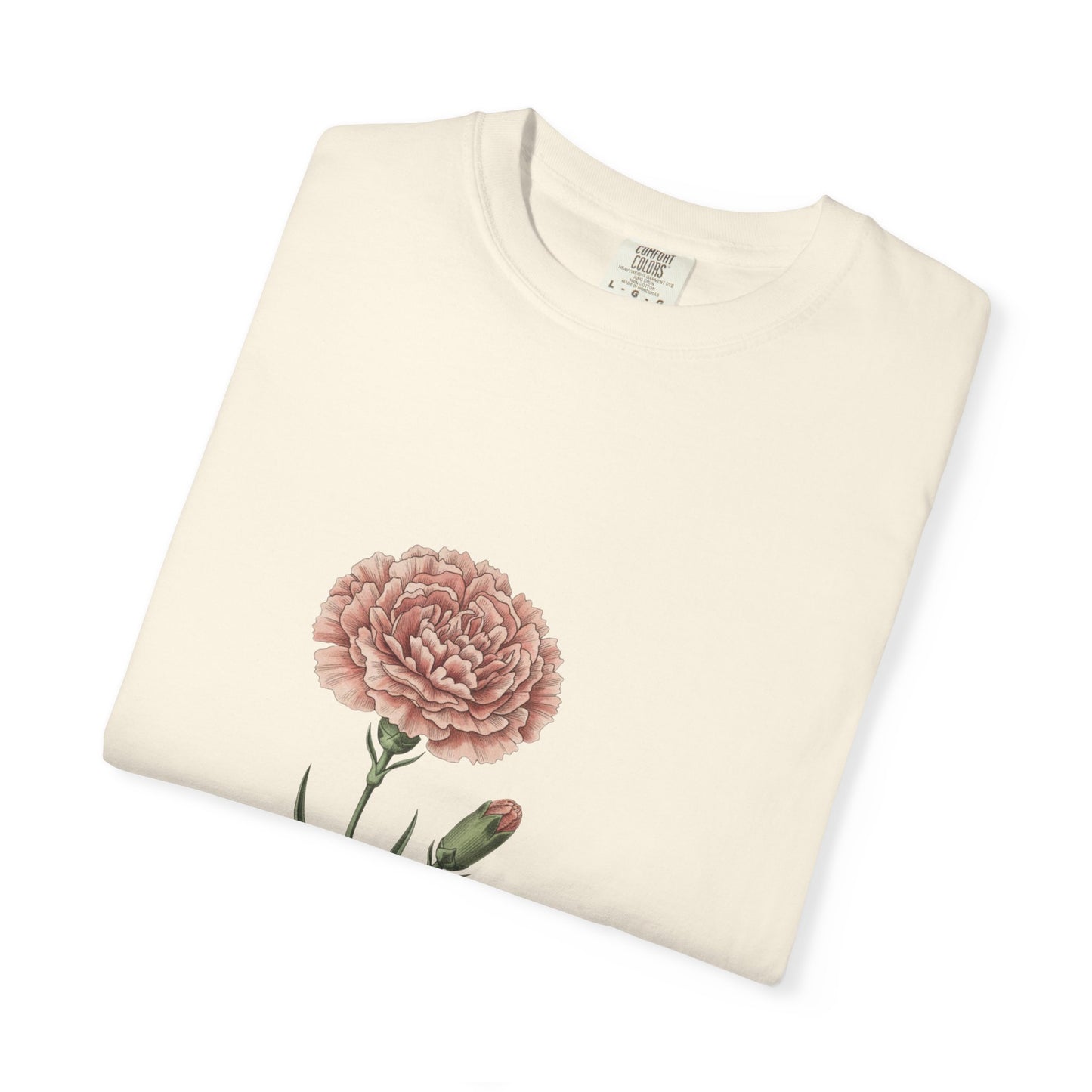 January Carnation Birth Flower T-Shirt – Customizable - 14672