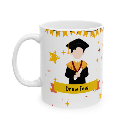 Happy Graduation, Name, Customizable - Ceramic Mug, (11oz, 15oz) - 10931