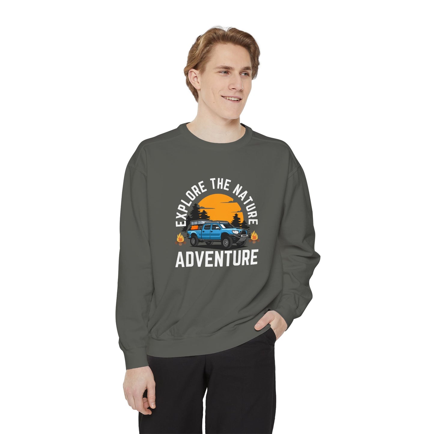 Explore the Nature - Unisex Garment-Dyed Sweatshirt - 10619