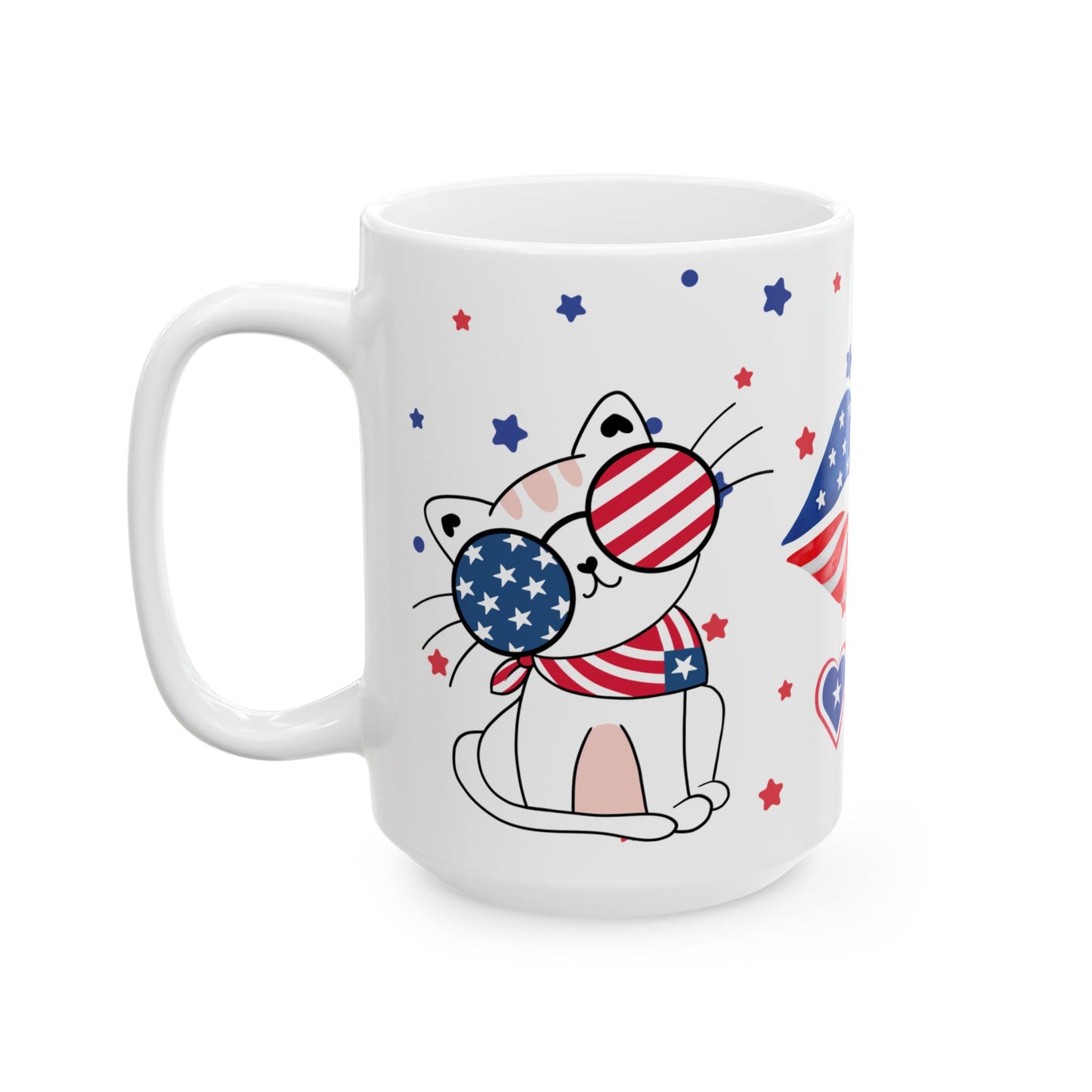 July 4, Cat's Kiss - Ceramic Mug, (11oz, 15oz) - 10586