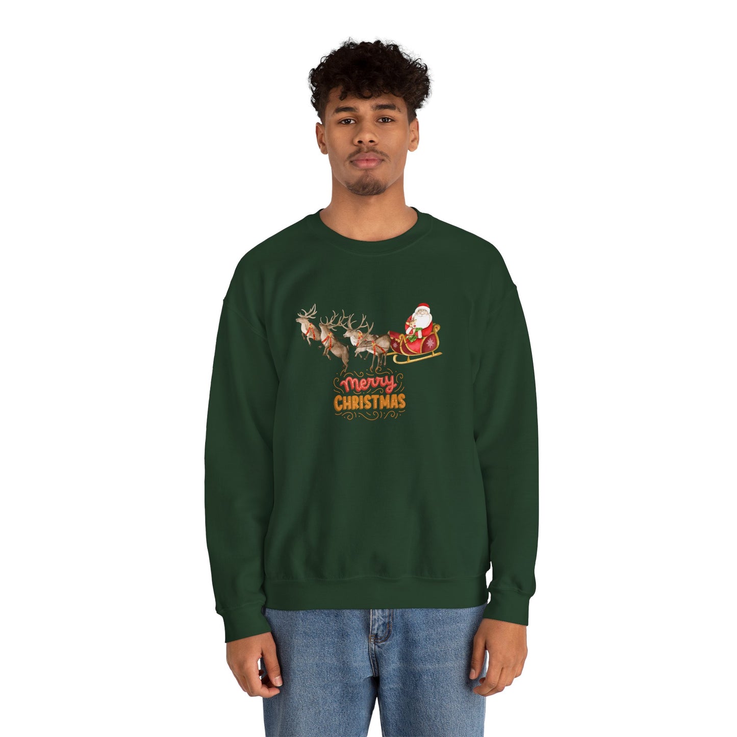 Santa & Reindeers - Unisex Heavy Blend™ Crewneck Sweatshirt - 10011