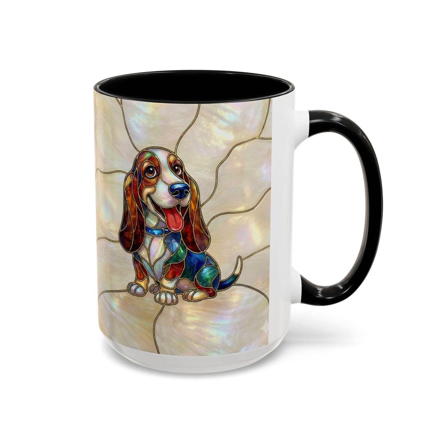 Basset Hound Stained Glass Accent Coffee Mug (11/15oz) - 14520
