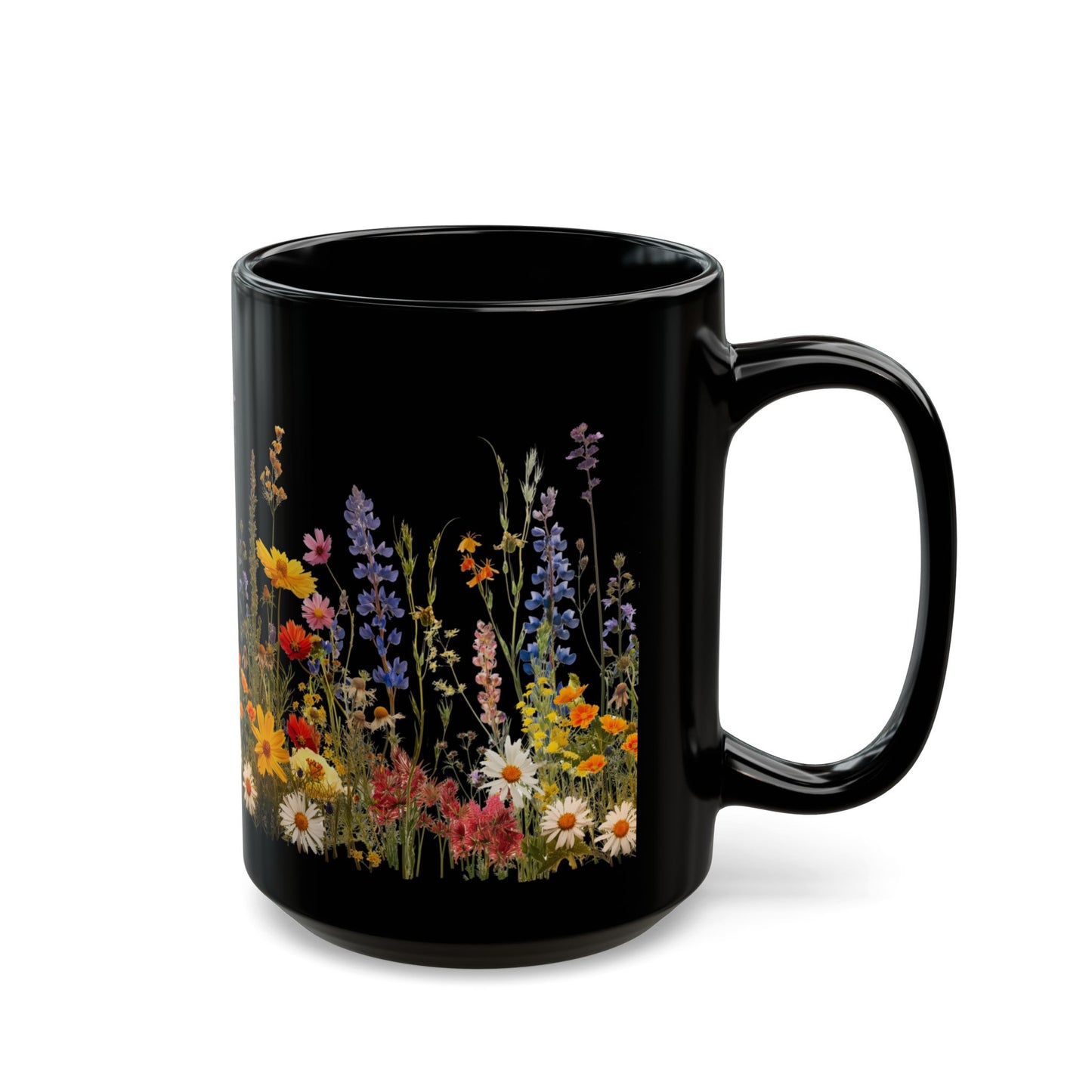 Wildflowers - Ceramic Black Mug (11oz, 15oz) - 10447