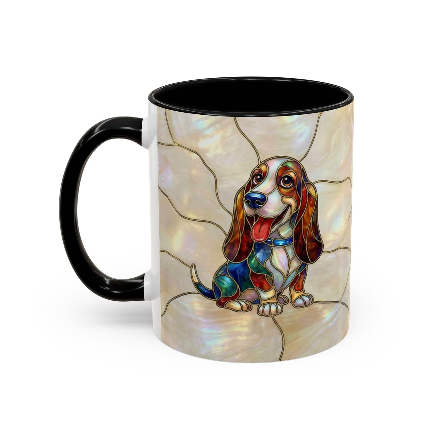 Basset Hound Stained Glass Accent Coffee Mug (11/15oz) - 14520