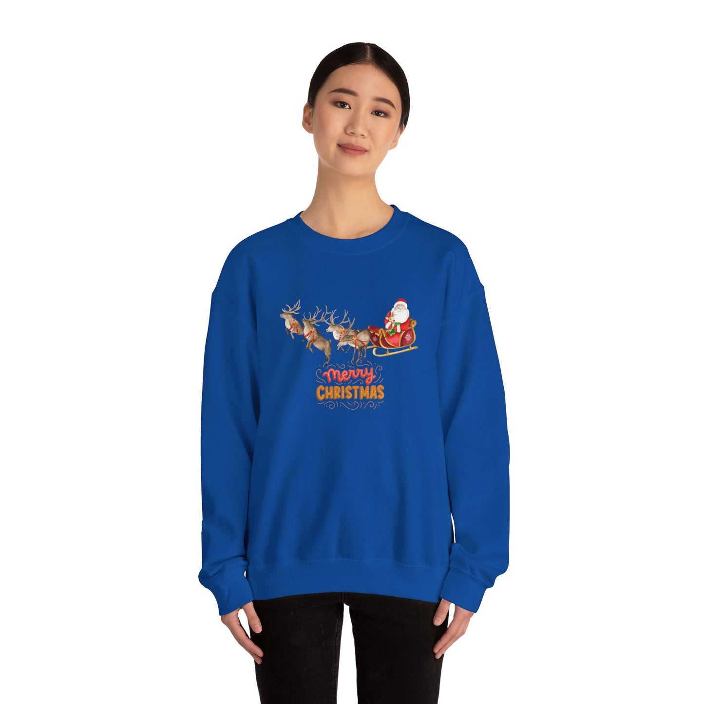 Santa & Reindeers - Unisex Heavy Blend™ Crewneck Sweatshirt - 10011