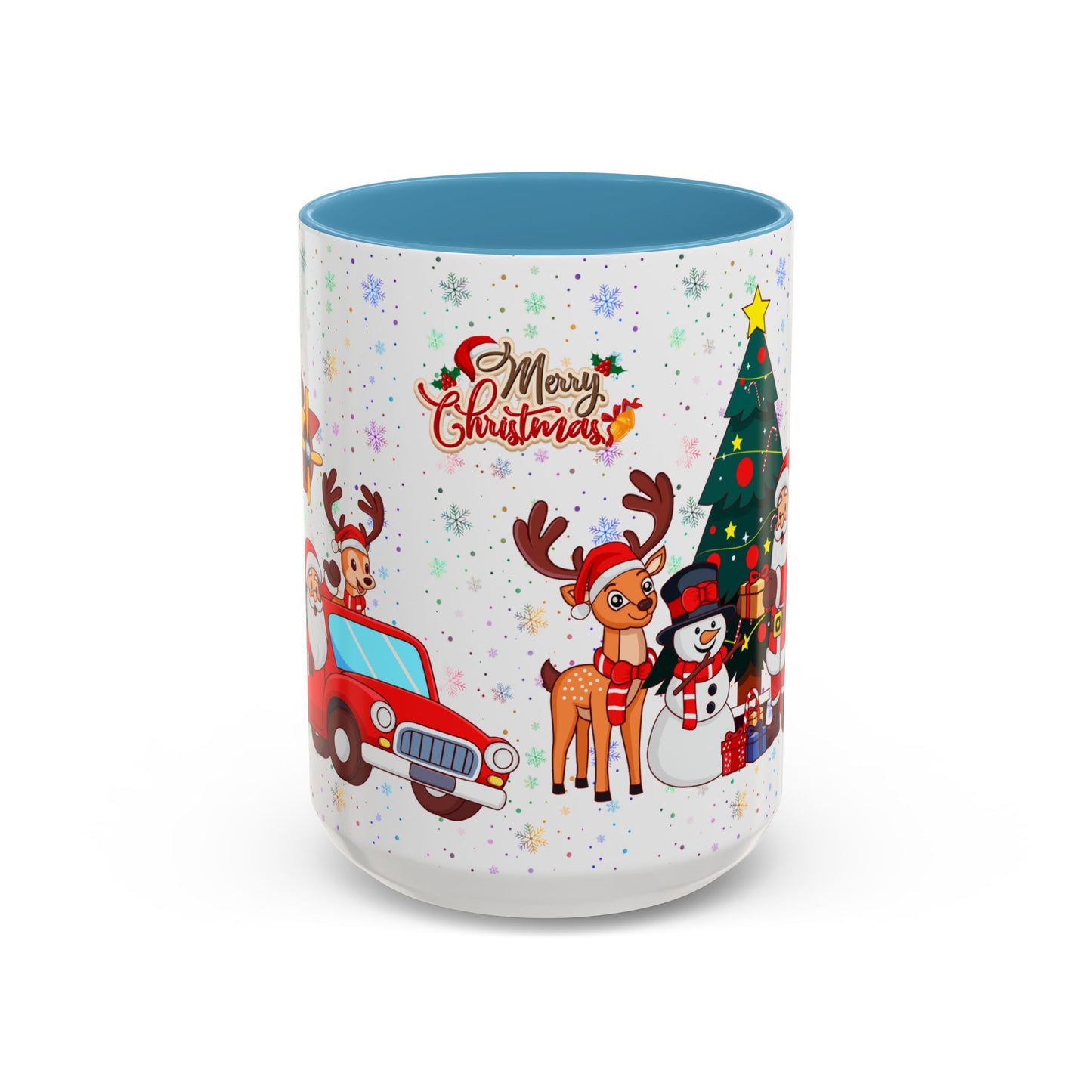 Christmas Party, Santa, Snowman, Reindeer - Accent Coffee Mug (11, 15oz) - 10426