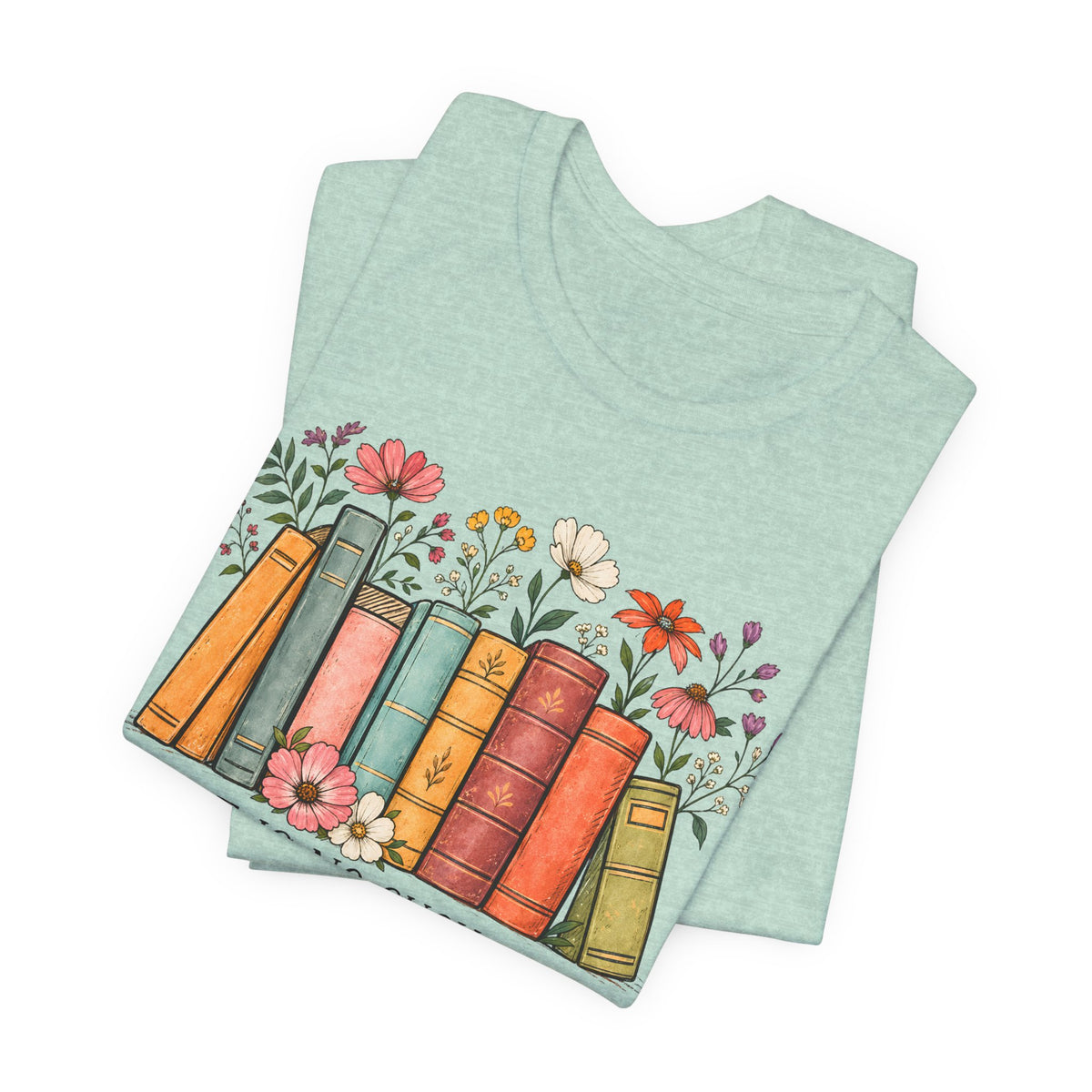Book Lover T-Shirt,  Vintage Floral Bookshelf Tee - 14524
