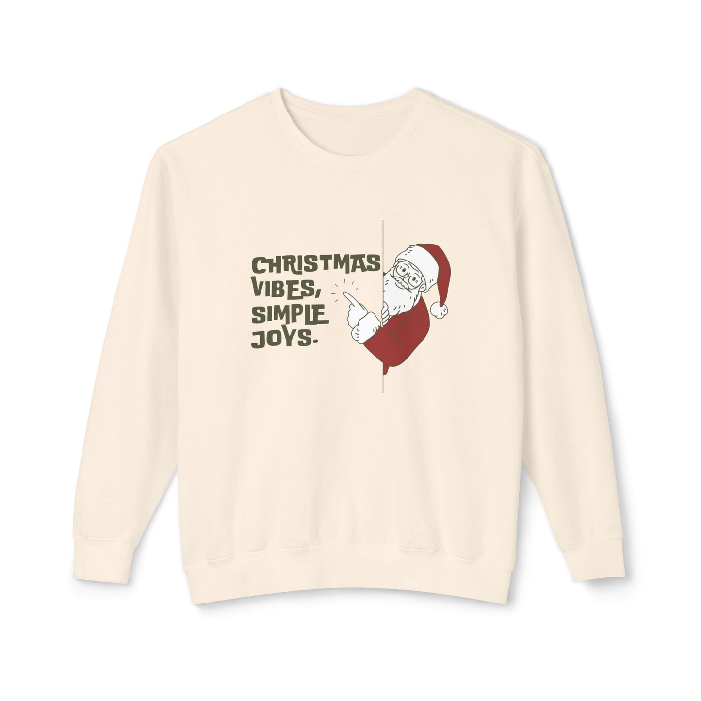 Christmas Vibes, Simple Joys - Unisex Lightweight Crewneck Sweatshirt