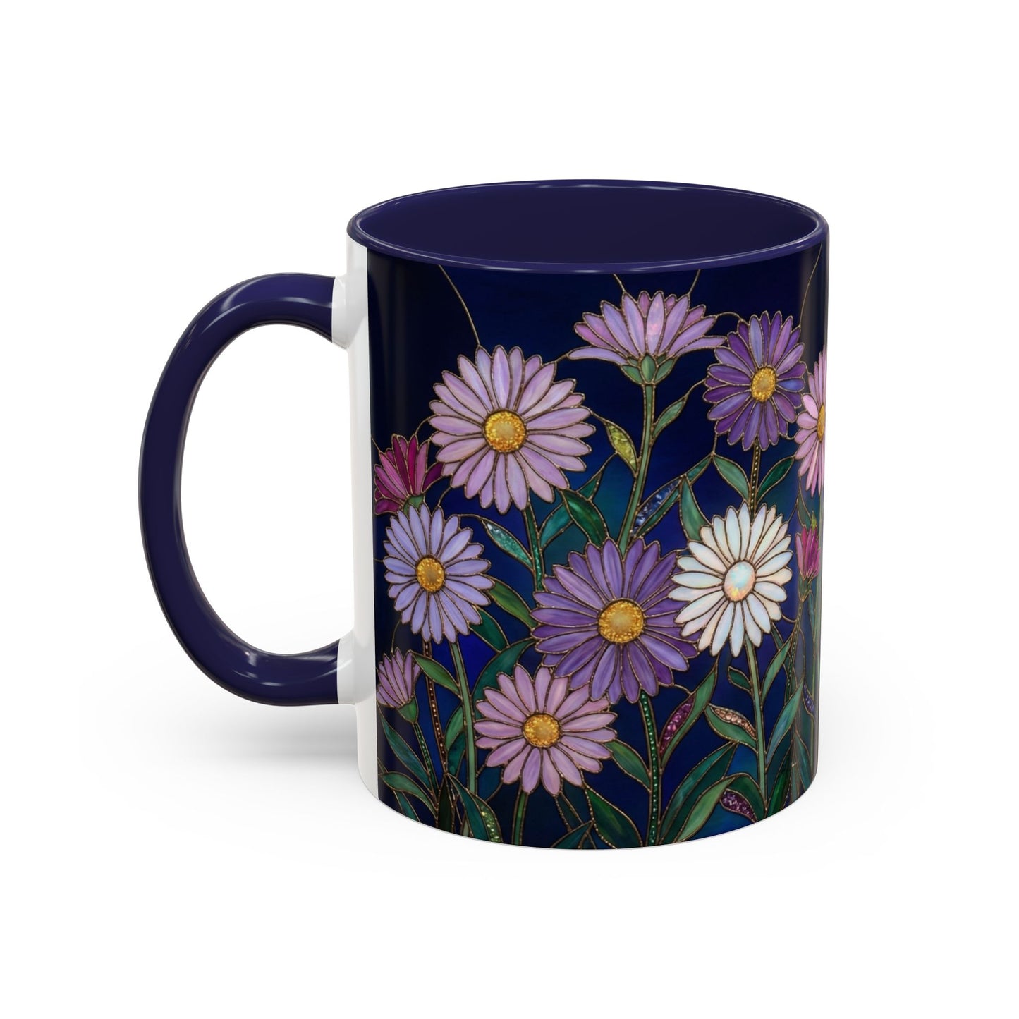 Aster Flower Coffee Mug — Stained Glass Design 11/15oz - 14553