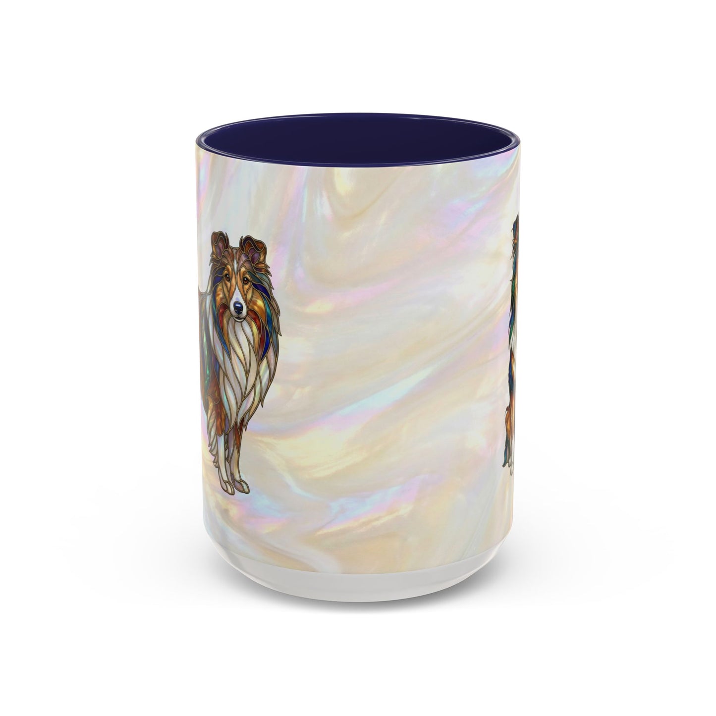 Sheltie Accent Coffee Mug – Stained Glass Design 11/15oz - 14645