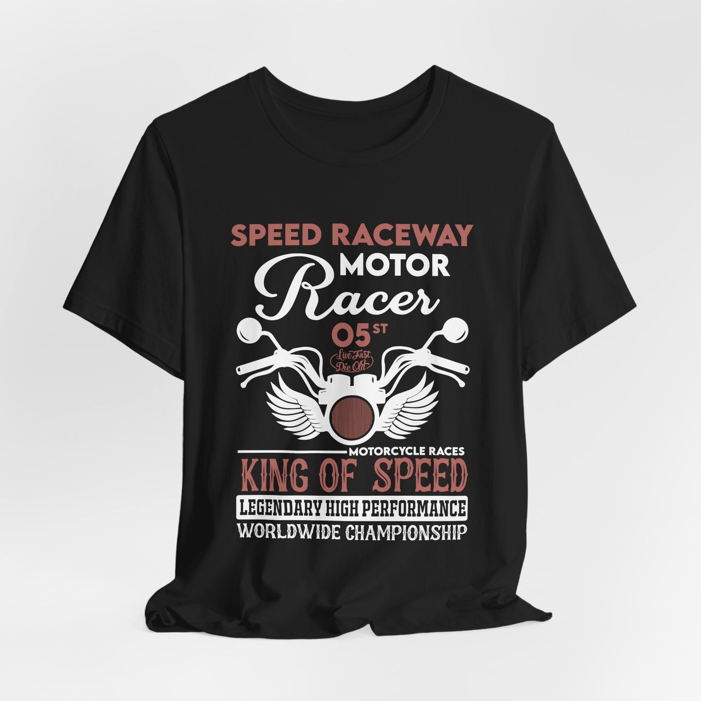 Speed Raceway, Motorcycle Races King of Speed - Unisex Jersey Short Sleeve Tee - 13105