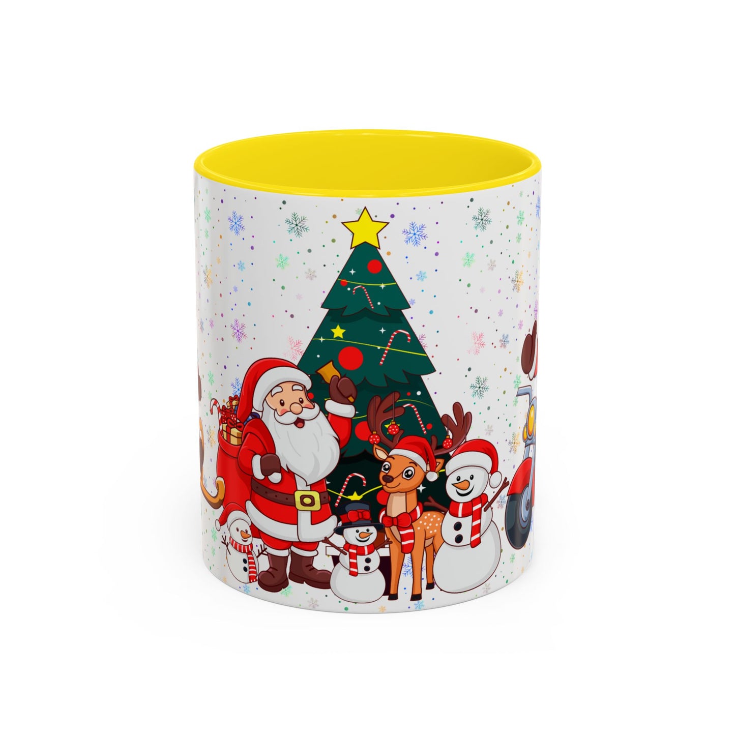 Christmas Party, Santa, Snowman & Reindeer - Accent Coffee Mug (11, 15oz) - 10427