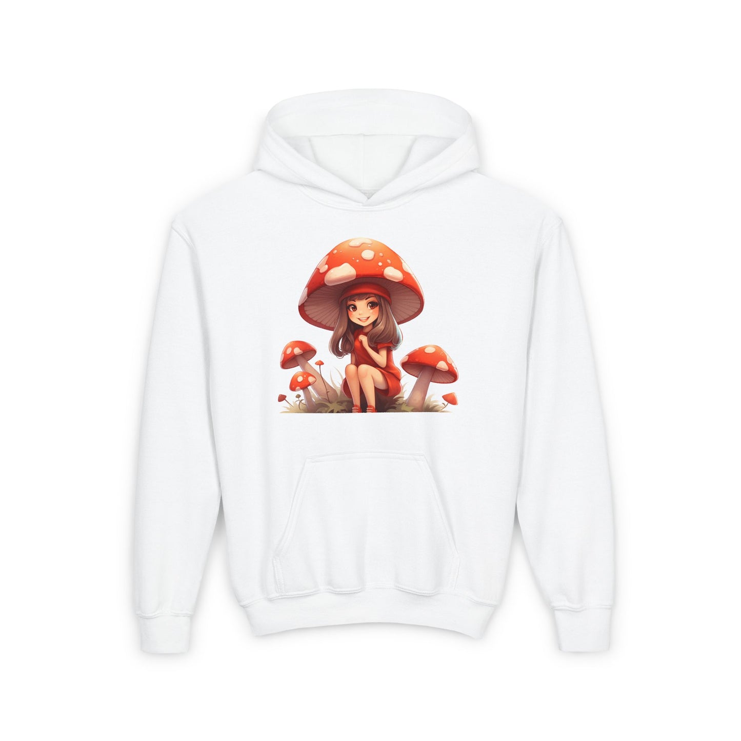 Mushroom Magic, All Day Long  - Youth Heavy Blend Hooded Sweatshirt - 10874