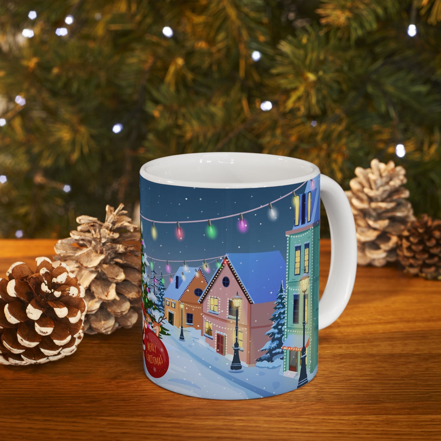 Christmas Night On the Street - Ceramic Mug, (11oz, 15oz) - 10452