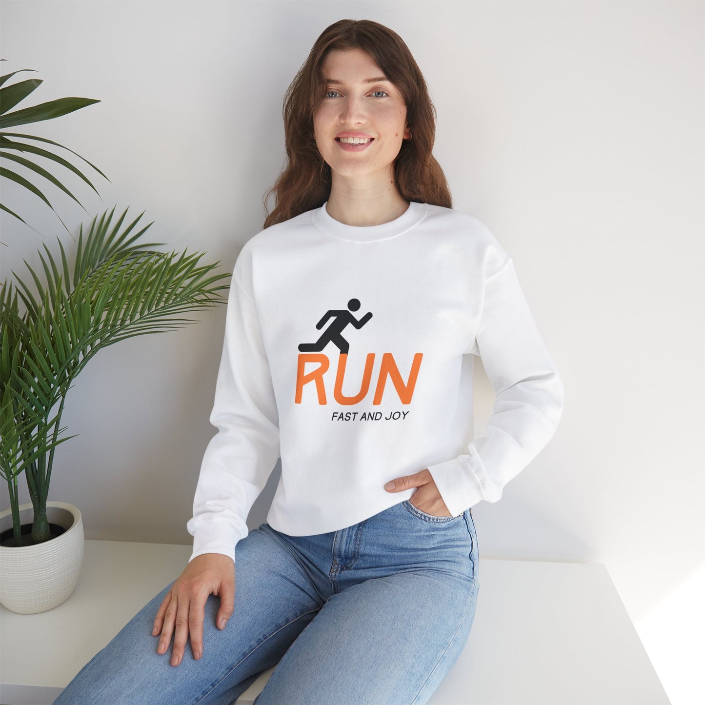 Run Fast & Joy - Unisex Heavy Blend™ Crewneck Sweatshirt