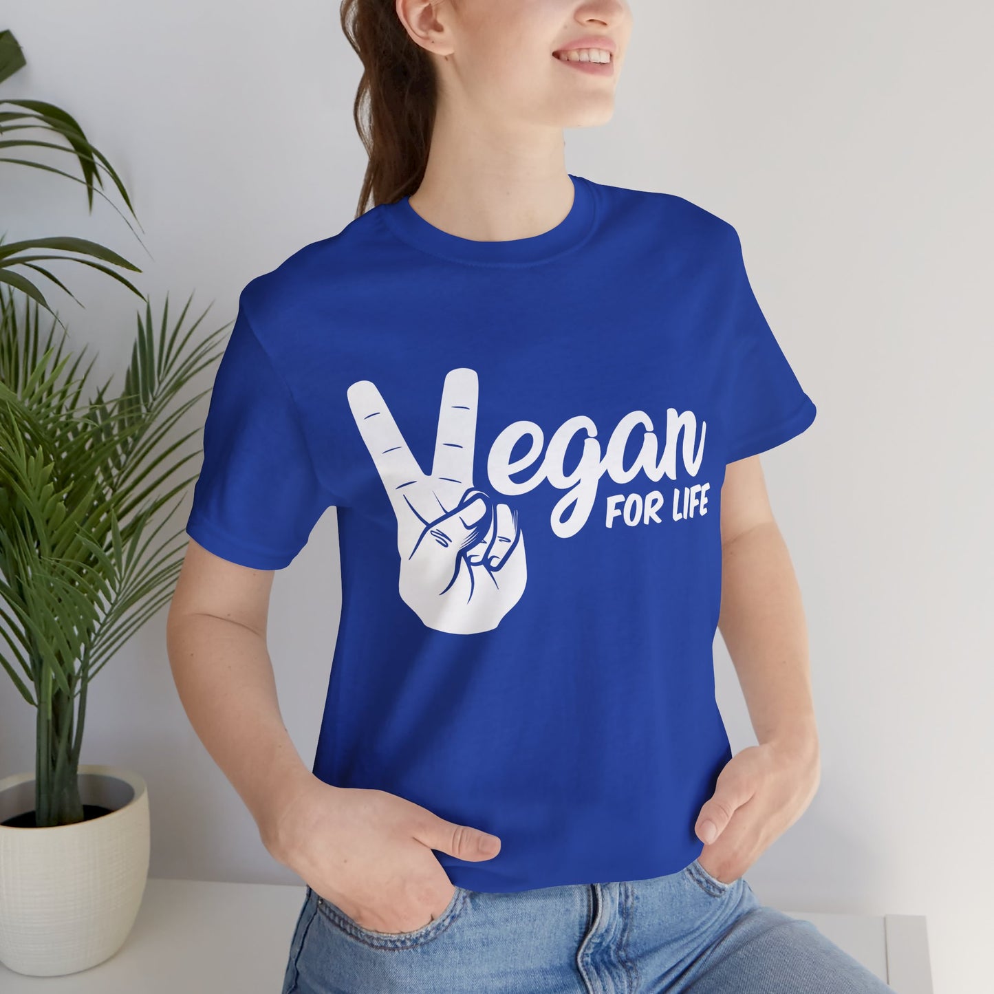 Vegan For Life - Unisex Jersey Short Sleeve Tee - 12381