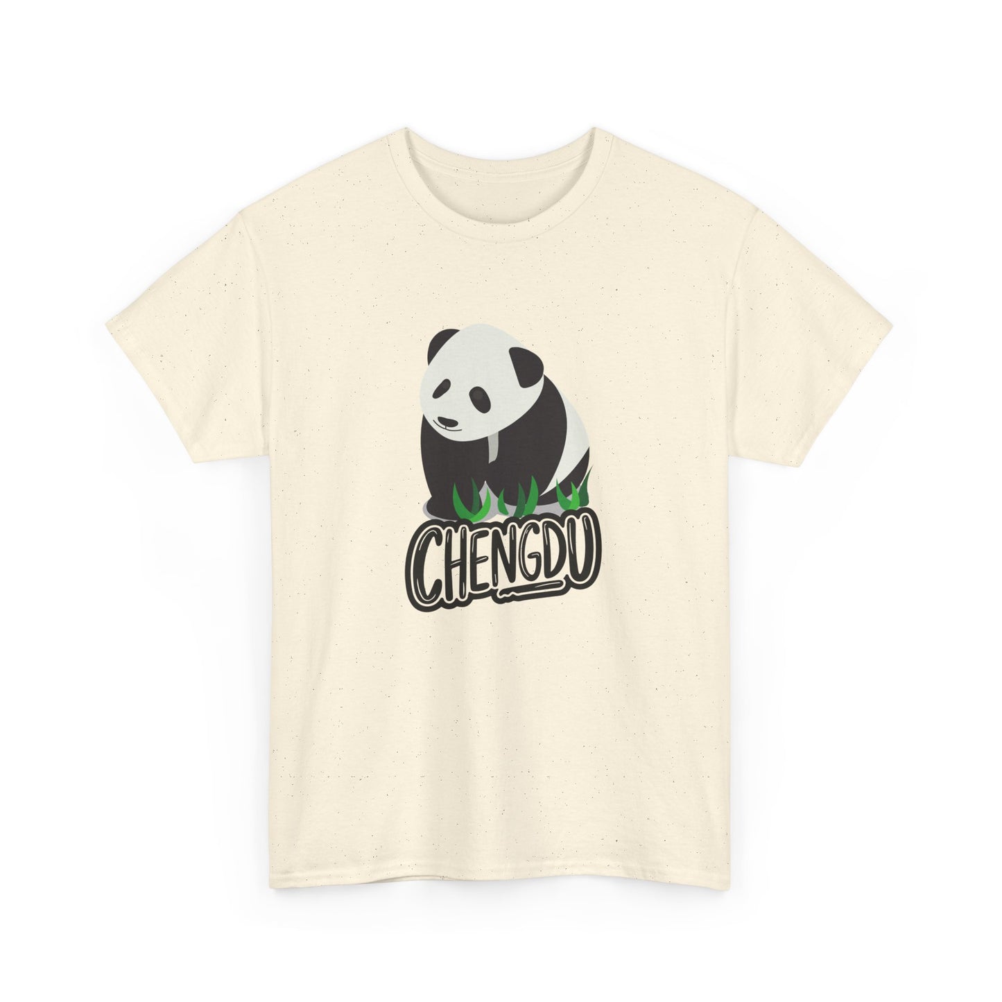 Chengdu Panda Unisex Heavy Cotton Tee - Cozy and Fun Graphic Tee for Animal Lovers - 12206
