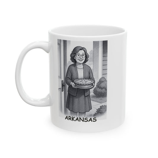 "Arkansas: Where your neighbors will bring you pie just because." Ceramic Mug - 13307
