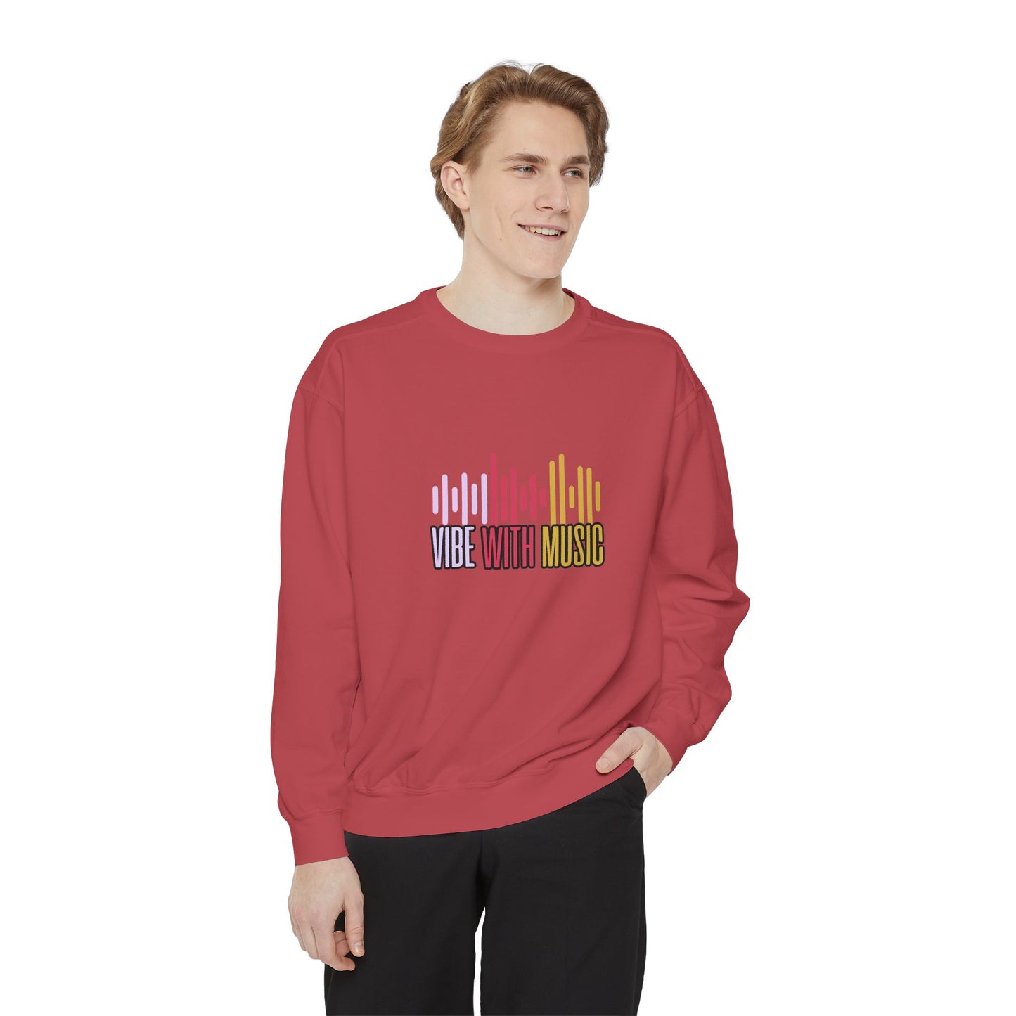 Vibe with Music - Unisex Garment-Dyed Sweatshirt - 10624