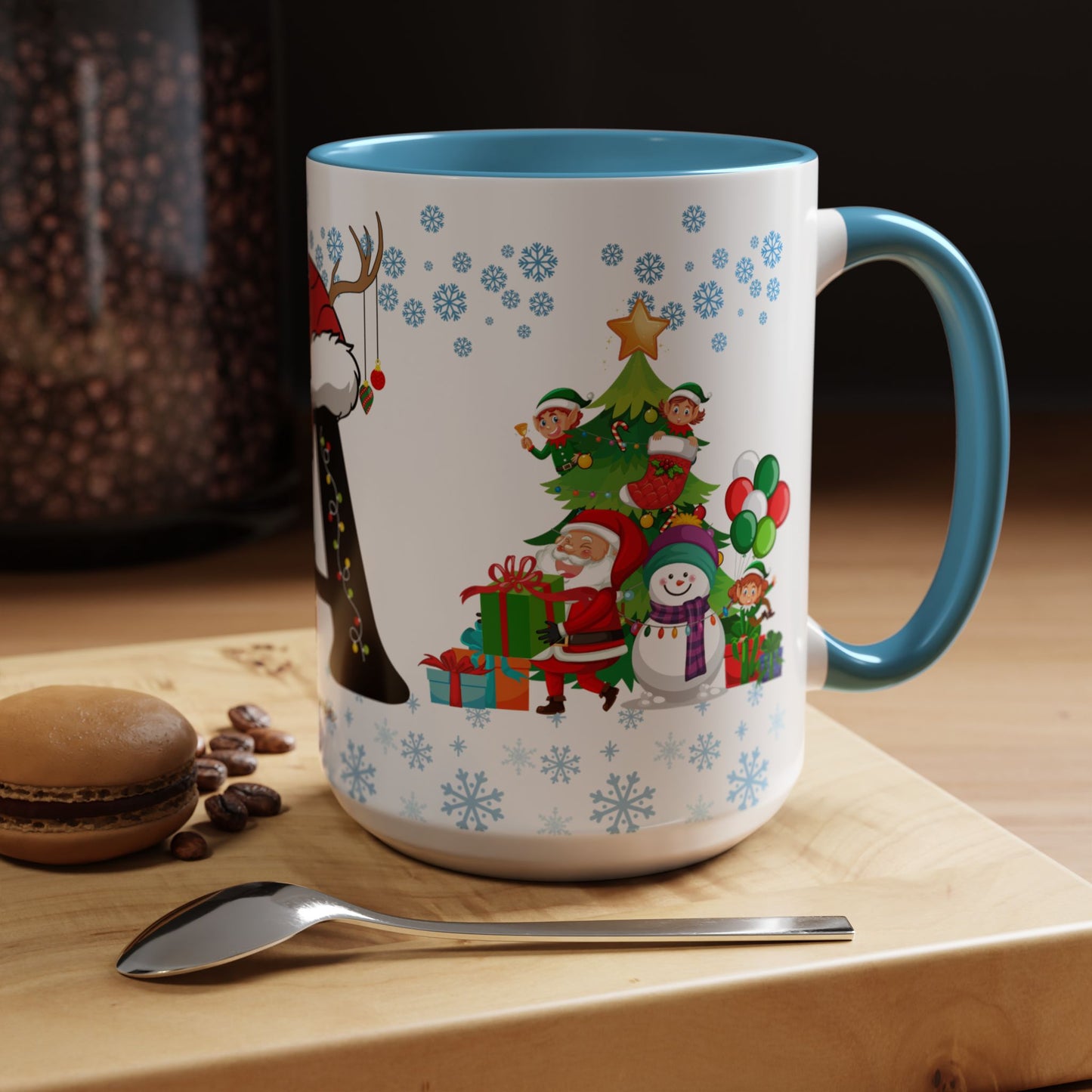 Christmas Letter A for Aaron, Customizable - Accent Coffee Mug (11, 15oz)