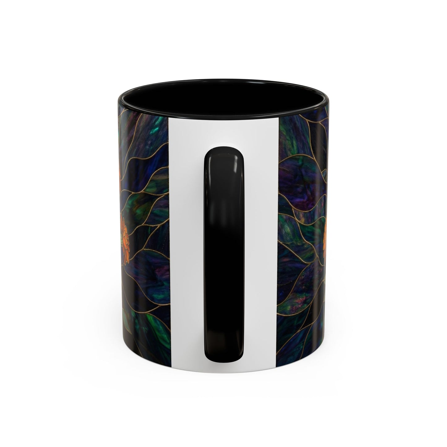 Marigold Floral Coffee Mug — Stained Glass Design  (11/15oz) - 14532