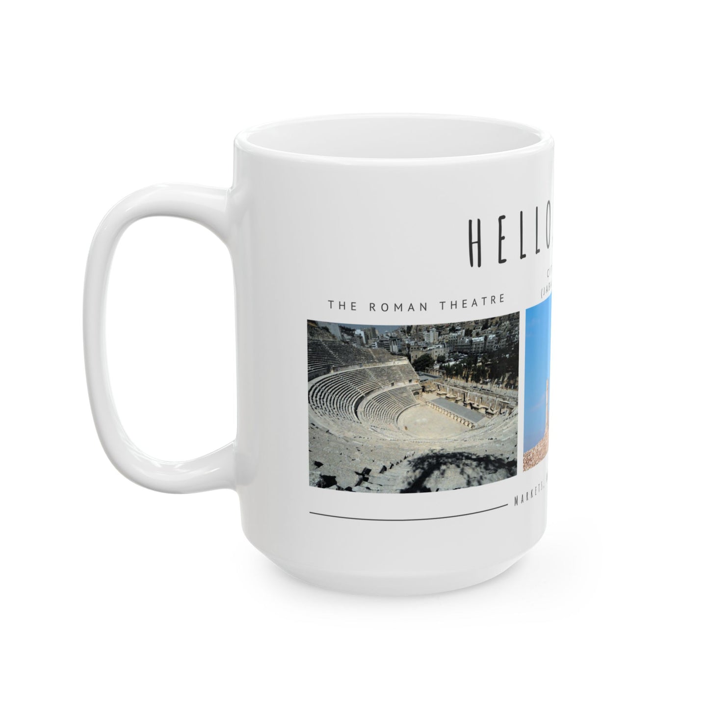 Hello Amman! Ceramic Mug - 11oz & 15oz - Perfect Gift for Travelers and Coffee Lovers - 12107