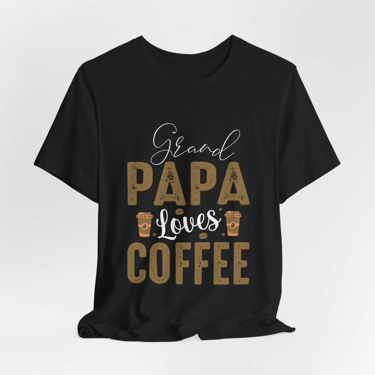 Grand Papa Loves Coffee - Unisex Jersey Short Sleeve Tee - 12553