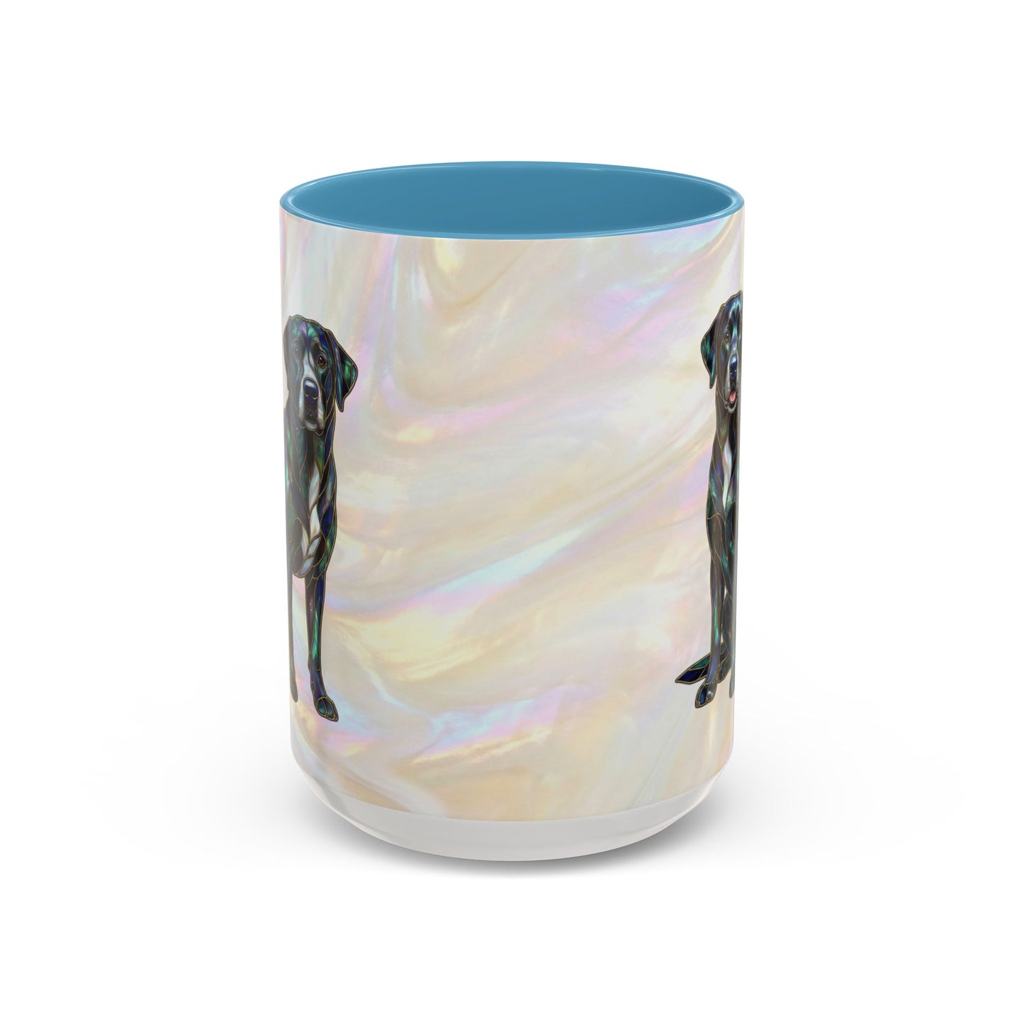 Black Labrador Accent Coffee Mug -Stained Glass Style (11/15oz) 14618