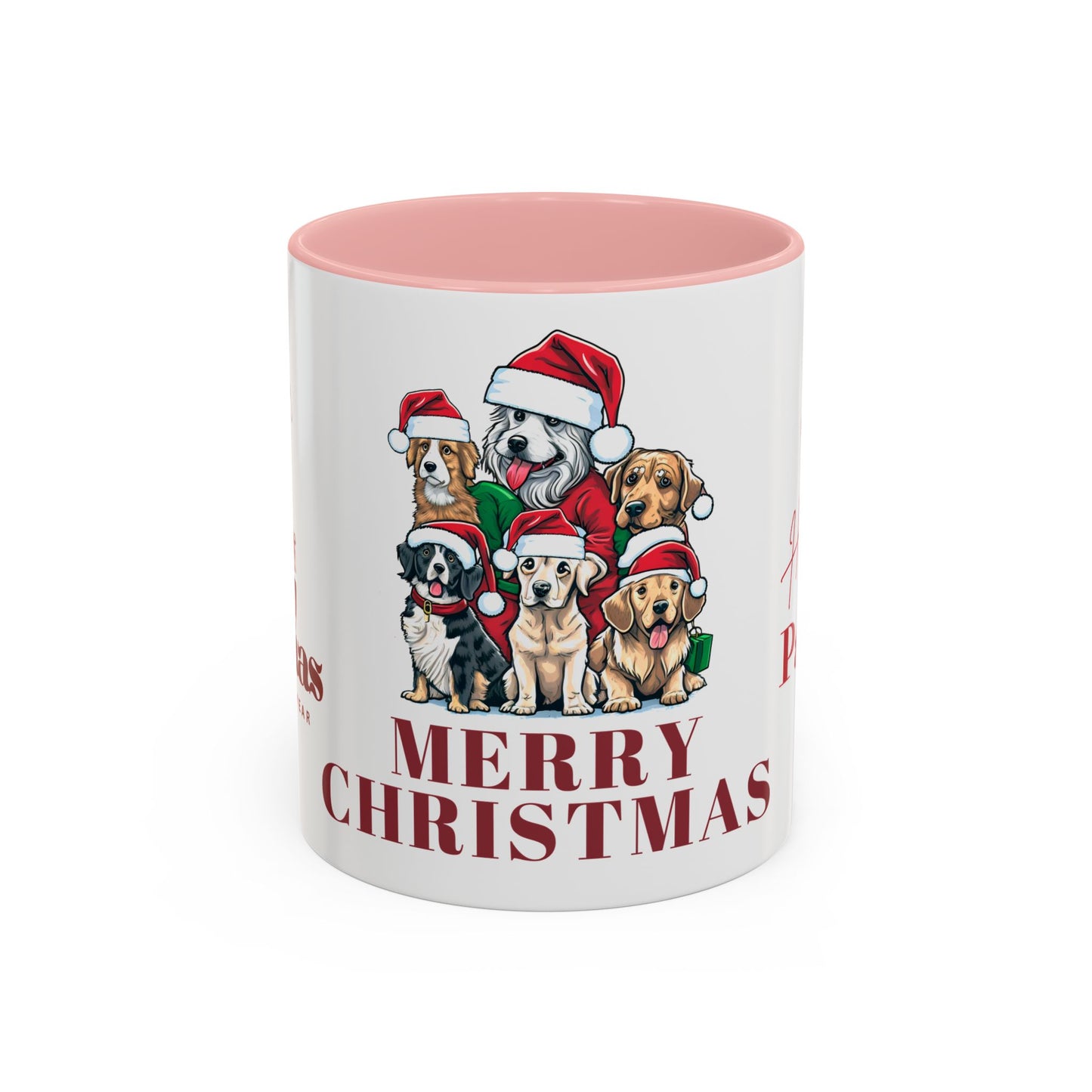 Dogs, Merry Christmas - Accent Coffee Mug (11, 15oz)