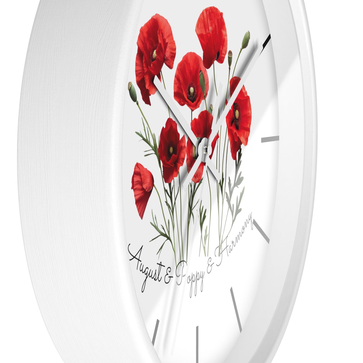 Happy Birthday August, Poppy - Wall Clock