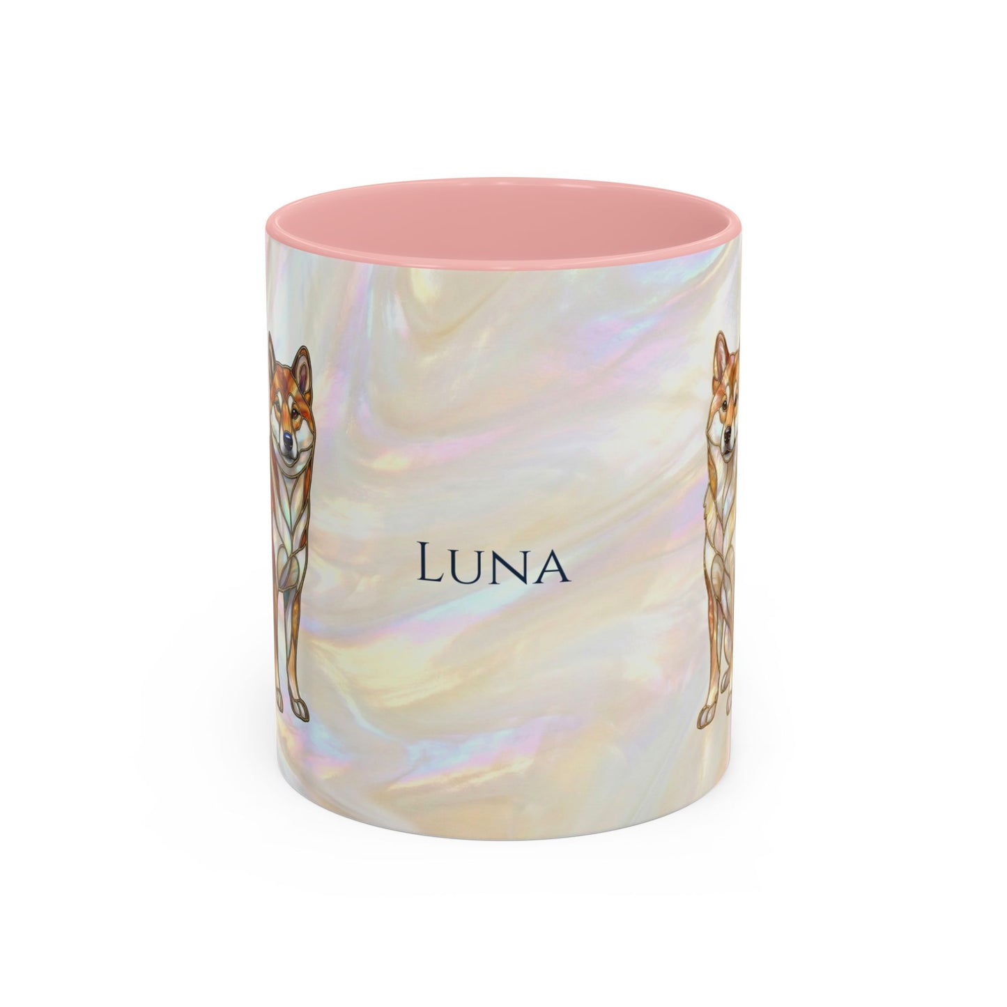 Shiba Inu Accent Coffee Mug – Stained Glass Design 11/15oz - 14646