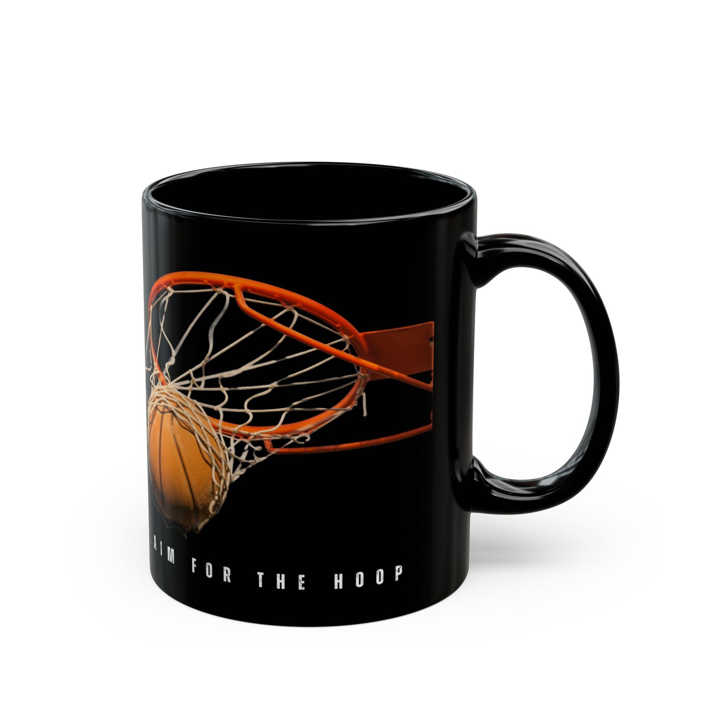 Shoot for the Stars, Aim for the Hoop Mug,  Basketball Lovers - Black Mug (11oz, 15oz) - 10152