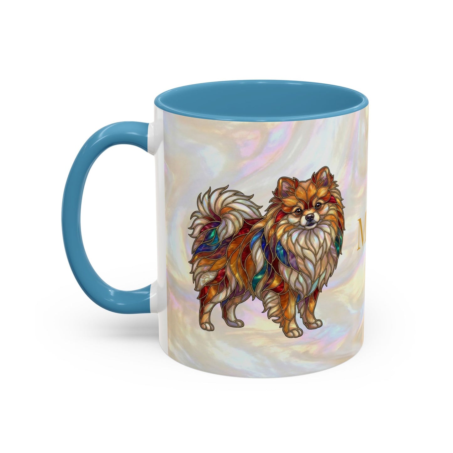 Pomeranian Accent Coffee Mug — Stained Glass Design (11/15oz) - 14638