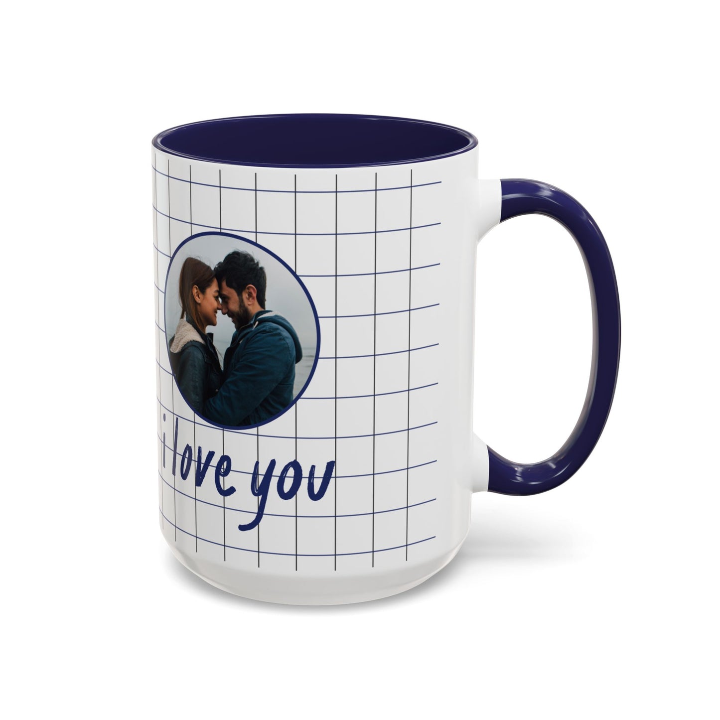 You+Me=We, I Love You, Couple's Photo Customizable - Accent Coffee Mug (11, 15oz) - 11077