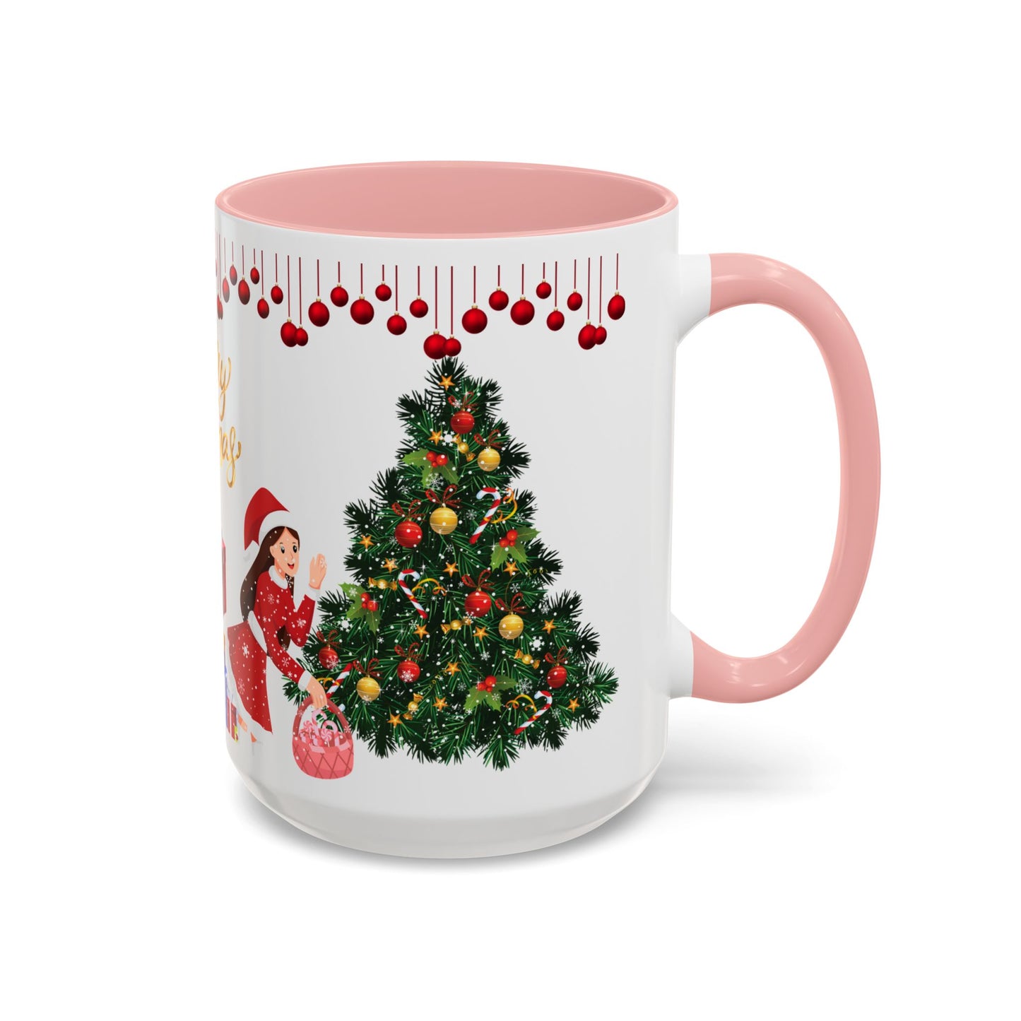 Merry Christmas - Accent Coffee Mug (11, 15oz)