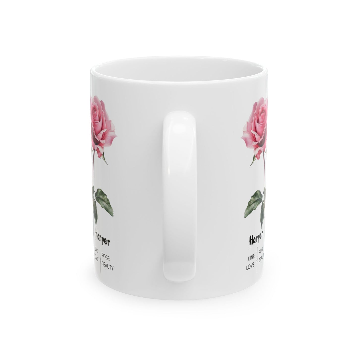 Happy Birthday: Only Absolute Legends Are Born In June, Pink Roses, Customizable - Ceramic Mug, (11oz, 15oz)