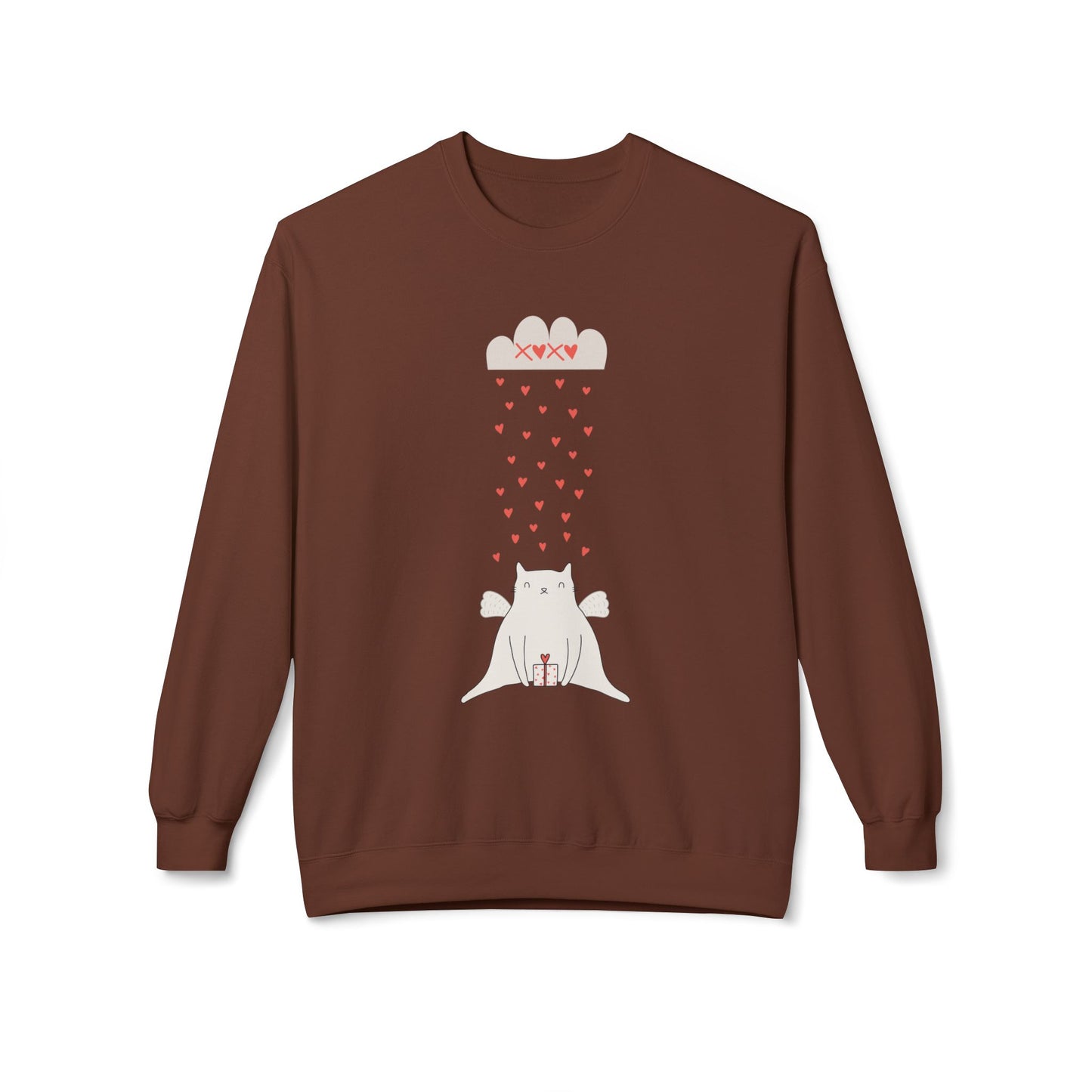 Cat, XoXo, Love - Unisex Midweight Softstyle Fleece Crewneck Sweatshirt - 11554