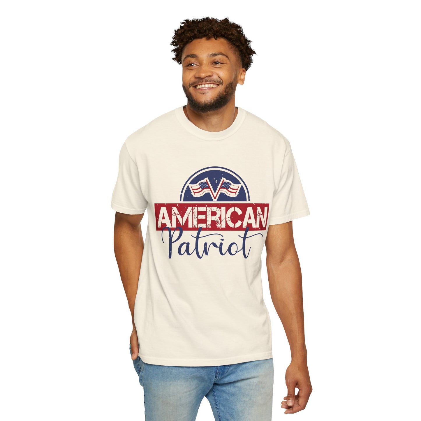 American Patriot Garment-Dyed T-Shirt, USA Pride Tee, 4th of July Shirt, Americana Apparel, Unisex Casual Wear - 13813
