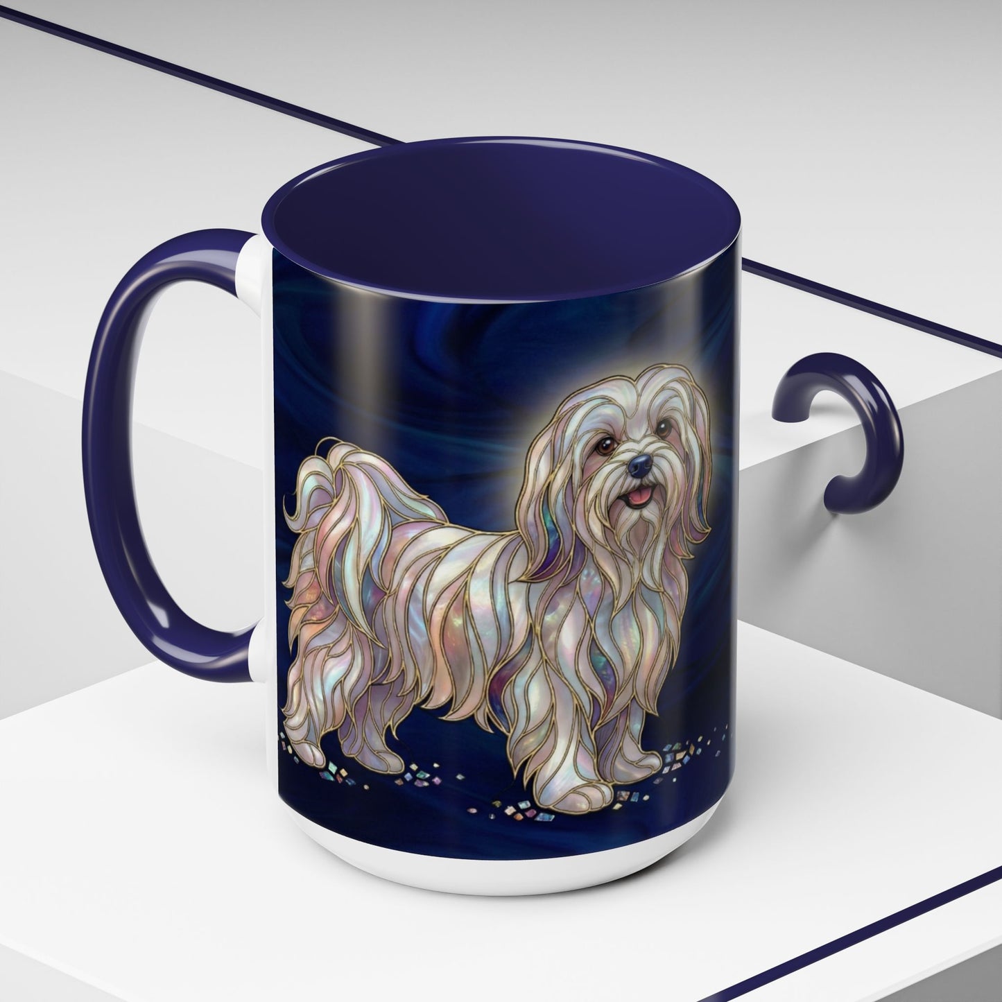 Maltese Art Coffee Mug — Stain Glass Design (11/15oz) - 14546