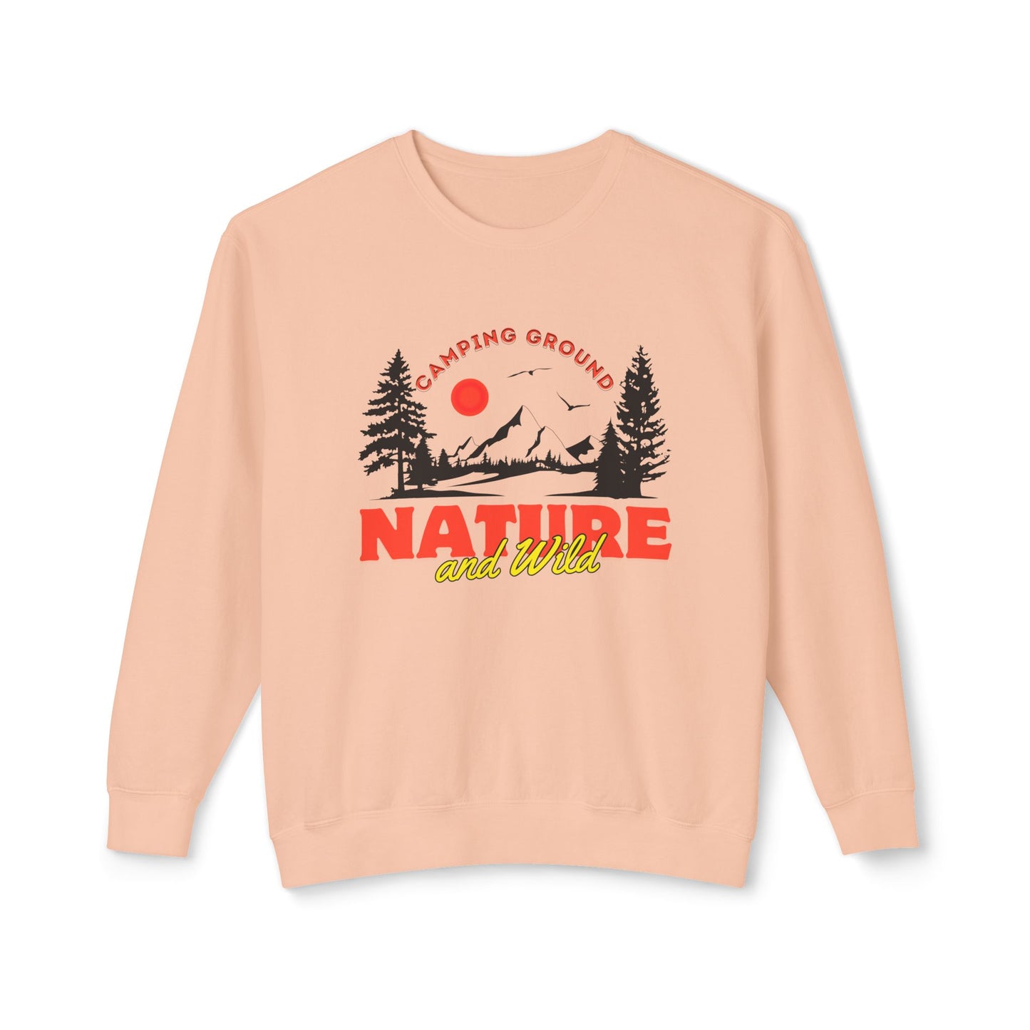 Camping Ground, Nature & Wild - Unisex Lightweight Crewneck Sweatshirt - 10743